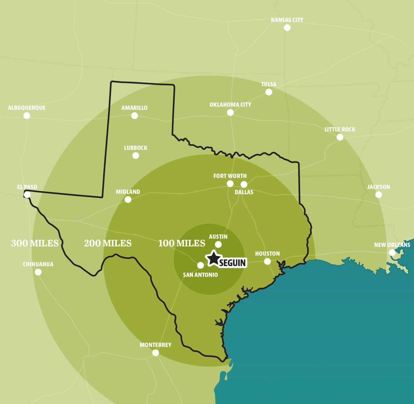 Seguin, Texas Regional Map