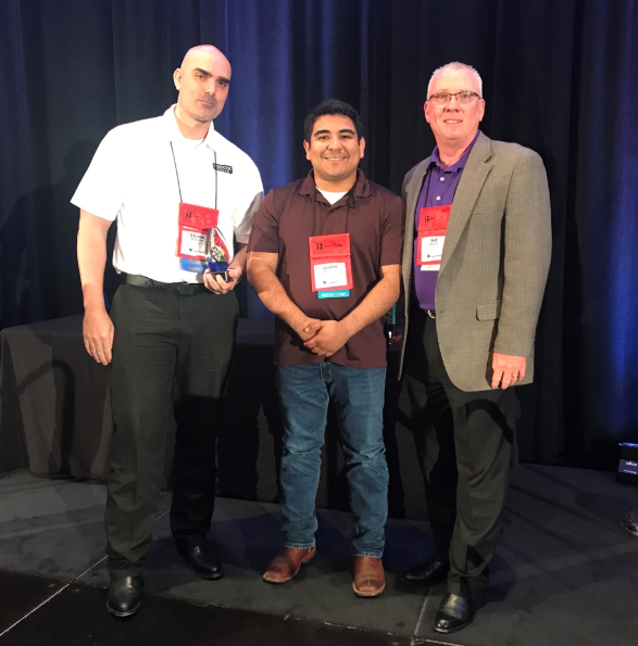 City of Seguin IT Director Shane McDaniel and IT Operations Manager Justin Ramirez receive award for excellence during the TAGITM Annual Conference